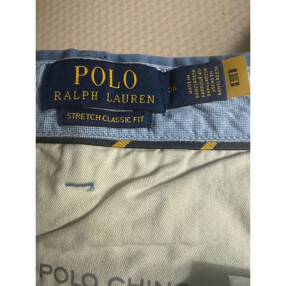 Polo Ralph Lauren Mens Blue Stretch Classic Fit Chino Shorts Size 36 Pony Logo - Picture 3 of 4